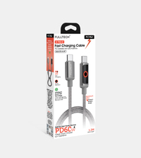 Fulltech FC152 Type-C to Type-C PD 60W Hızlı Şarj Kablosu – 1.2 Metre, 480Mbps Veri Transferi, LED Göstergeli, Örgü Kablo, Alüminyum Başlıklı
