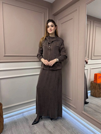 Almarwah Black 202781-1 Kahverengi Elbise