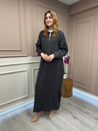 Almarwah Black 50933 Acı Kahve Fermuar Detaylı Kap (Büyük Beden)
