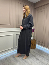 Almarwah Black 50933 Acı Kahve Fermuar Detaylı Kap (Büyük Beden)