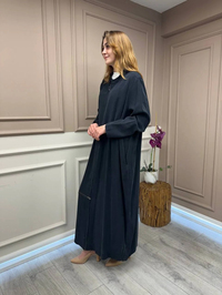 Almarwah Black 50933 Siyah Fermuar Detaylı Kap (Büyük Beden)