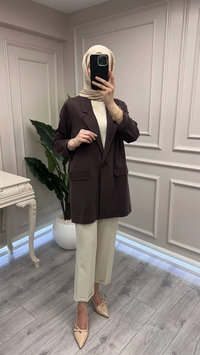 Ceremony 26Y878 Kahve Tensel Lycell Blazer Ceket