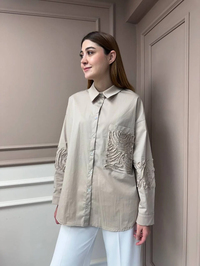 Ceremony 5173 Bej Aplike Detaylı Tunik