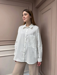 Ceremony 5173 Ekru Aplike Detaylı Tunik