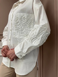 Ceremony 5173 Ekru Aplike Detaylı Tunik