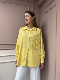 Ceremony 5173 Sarı Aplike Detaylı Tunik