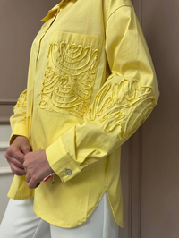 Ceremony 5173 Sarı Aplike Detaylı Tunik