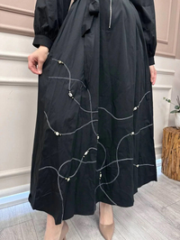Ceremony 5779 Siyah Etek Kısmı Detaylı Elbise