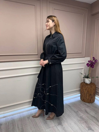 Ceremony 5779 Siyah Etek Kısmı Detaylı Elbise