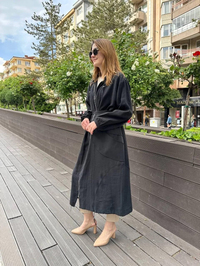 Ceremony 58115 Siyah Belden Kuşaklı Kap