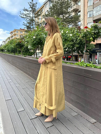 Ceremony 5856 Amber Kafes Detaylı Fermuarlı Ferace