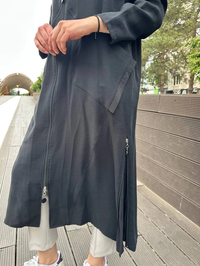 Ceremony 5862 Siyah İki Yanı Fermuar Detaylı Kap