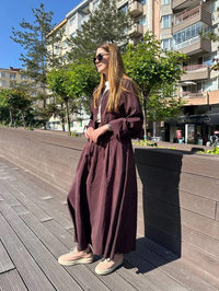 Ceremony 5899 Kızıl Kahve Kısa Ceketli Etekli Takım