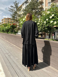 Ceremony 5972 Siyah Yakası Büzgülü Etekli Takım