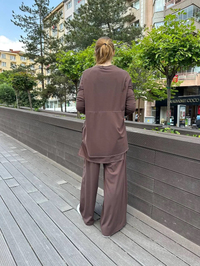 Ceremony 5991 Kahverengi Bambu Pantolonlu İkili Takım