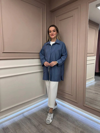 Ceremony 6148 İndigo Cep Detaylı Gömlek