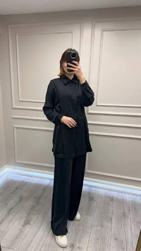 Clande CL25023019 Siyah Bağlama Detaylı Bluz