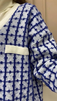 Cloche CL2873 Ekru Desenli Sakal Hırka