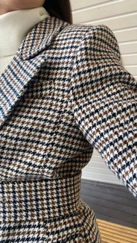 Cloche CL2977 Karma Desen Kaşe Ceket