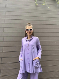 Cloche CL2998 Lila Düğme Detaylı Hırka