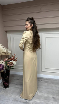 Cloche CL3000 Camel Bambu Penye Kumaş Elbise
