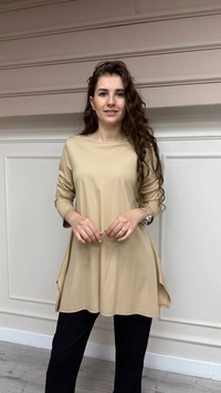 Cloche CL3002 Camel Uzun Kol Basic Bluz