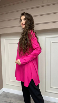 Cloche CL3002 Pembe Uzun Kol Basic Bluz