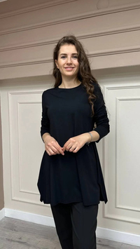 Cloche CL3002 Siyah Uzun Kol Basic Bluz