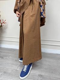 Cloche CL3033 Kahverengi Pileli Pantolon