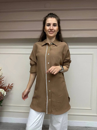 Cloche CL3034 Kahverengi Tunik