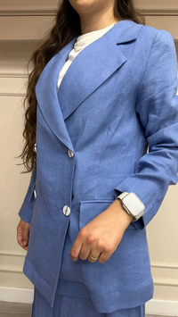 Cloche CL3041 Mavi Keten Blazer Ceket