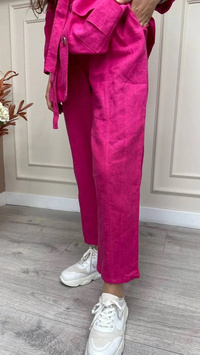 Cloche CL3044 Fuşya Keten Pantolon