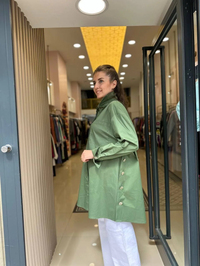 Cloche CL3055 Düğme Detaylı Haki Poplin Gömlek