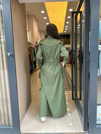 Cloche CL3087 Haki Beli Lastikli Cepli Elbise