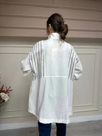 Cloche CL3097 Ekru Çizgi Detaylı Kap