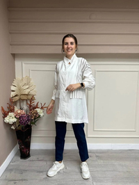 Cloche CL3097 Ekru Çizgi Detaylı Kap
