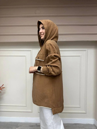 Cloche CL3134 Kahverengi Biye Cepli Sweat