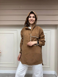 Cloche CL3134 Kahverengi Biye Cepli Sweat