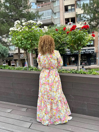 Cloche CL3156 Pembe Çiçekli Elbise