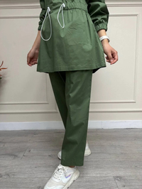 Cloche CL3159 Haki Pileli Poplin Pantolon