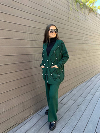 Cloche CL3264 Yeşil Bol Triko Pantolon