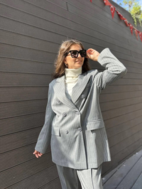 Cloche CL3288 Gri Ceket Pantolon İkili Takım