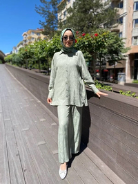 Cloche CL3364 Yeşil Mia Gömlek Pantolon Takım