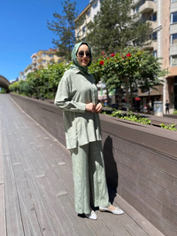 Cloche CL3364 Yeşil Mia Gömlek Pantolon Takım