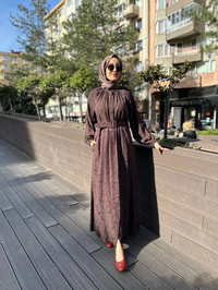 Cloche CL3365 Kahverengi Mia Elbise