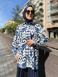 Cloche CL3455 Lacivert Lora Gömlek