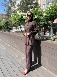 Cloche CL3484 Kahverengi Diva Takım