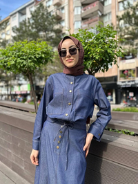 Cloche CL3498 Mavi Linda Kısa Ceket