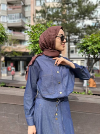 Cloche CL3498 Mavi Linda Kısa Ceket
