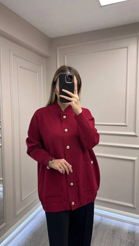 Exquise E25K05125001 Vişne Barbara Triko Hırka